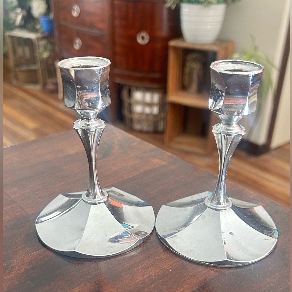 Pair of Silver Plated Candlestick Holders